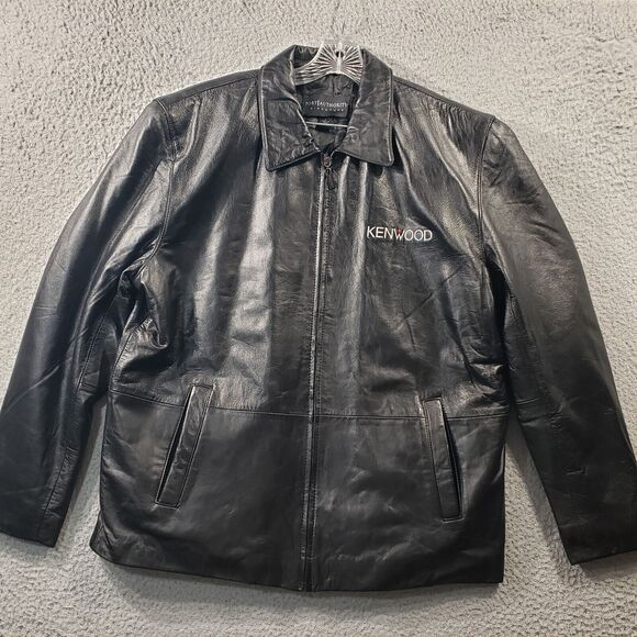 Port Authority Other - Port Authority Signature Leather Jacket Men's Large Black Kenwood Motorcycle